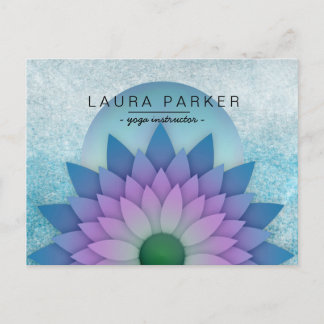 Blauw Blauwgroen Lotus Bloem Yoga Meditatie Holist Briefkaart