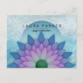 Blauw Blauwgroen Lotus Bloem Yoga Meditatie Holist Briefkaart (Voorkant)