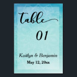 Blauw/Blauwgroen Mandala Waterverf Trouwtafel Numm Kaart<br><div class="desc">Leid uw huwelijksgasten naar de juiste tafel met deze subtiele tafelnummerkaarten. De sjabloon is ingesteld zodat u eenvoudig de datum kunt toevoegen samen met de namen van de bruid & bruidegom. Wijzig vervolgens eenvoudig het nummer voor elke tabel waarvoor u nummerkaarten nodig hebt. // Dit ontwerp is gemaakt als aanvulling...</div>