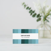 Blauw Blauwgroen minimalistische strepen Visitekaartje (Staand voorkant)
