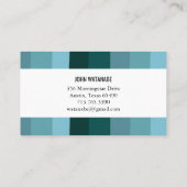 Blauw Blauwgroen minimalistische strepen Visitekaartje (Achterkant)