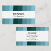 Blauw Blauwgroen minimalistische strepen Visitekaartje (Voorkant / Achterkant)