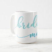 Blauw & Blauwgroen Ombre Waterverf Bruidsmeisje Gi Koffiemok (Voorkant links)