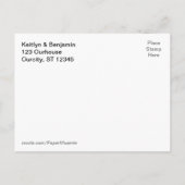 Blauw & Blauwgroen Ombre Waterverf Save the Date 2 Aankondigingskaart (Achterkant)