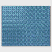 Blauw Blauwgroen openlooppatroon Cadeaupapier (Vlak)