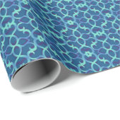 Blauw Blauwgroen openlooppatroon Cadeaupapier (Rol Hoek)