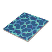 Blauw Blauwgroen openlooppatroon Tegeltje (Zijkant)
