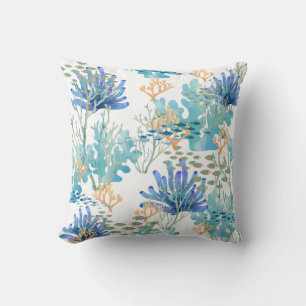 Blauw Blauwgroen Oranje Koraalrif Vis Kust Oceanli Kussen