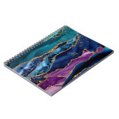 Blauw/Blauwgroen/Paars Agate met Gold Veins Monogr Notitieboek (Linkerzijde)