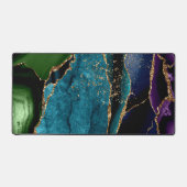 Blauw/Blauwgroen/Paars Agate met goudveinen Bureaumat (Voorkant)