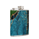 Blauw/Blauwgroen/Paars Agate met goudveinen Heupfles (Rechts)