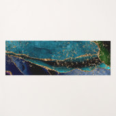 Blauw/Blauwgroen/Paars Agate met goudveinen Yogamat (Voorkant (horizontaal))