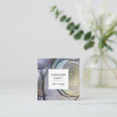 Blauw Blauwgroen Paars en goudalcohol Vloeibare in Vierkante Visitekaartje (Staand voorkant)