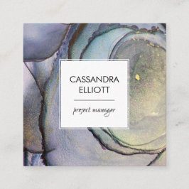 Blauw Blauwgroen Paars en goudalcohol Vloeibare in Vierkante Visitekaartje