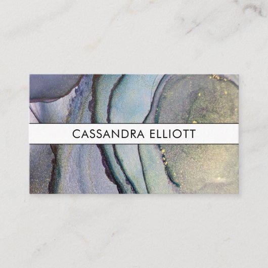 Blauw Blauwgroen Paars en goudalcohol Vloeibare in Visitekaartje (Voorkant)