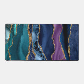 Blauw/Blauwgroen/Paarse Agaat w/Gouden Aderen Bureaumat (Voorkant)