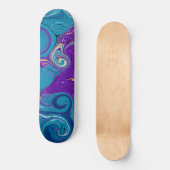 Blauw, Blauwgroen, Paarse zwemvezel Persoonlijk Skateboard (Voorkant)