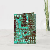 Blauw blauwgroen PCB-bord, elektronisch gedrukte s Bedankkaart (Voorkant)