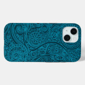 Blauw Blauwgroen spiraalpatroon Case-Mate iPhone Case (Achterkant (horizontaal))