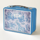 blauw blauwgroen Toile de Jouy bedrukt (Achterkant)