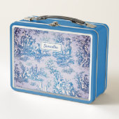 blauw blauwgroen Toile de Jouy bedrukt (Voorkant)