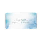 Blauw Blauwgroen Waterverf Abstract Lijst Etiket (Voorkant)