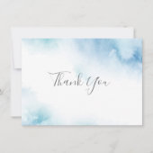 Blauw Blauwgroen Waterverf Abstract Lijst Hartelij Bedankkaart (Voorkant)