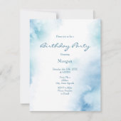 Blauw Blauwgroen Waterverf Abstract Lijst Kaart (Voorkant)