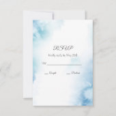 Blauw Blauwgroen Waterverf Abstract Lijst RSVP Kaartje (Voorkant)