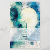 Blauw Blauwgroen Waterverf en Gouden Folie prijsli Flyer (Achterkant)