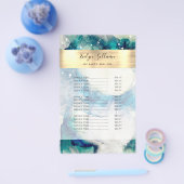 Blauw Blauwgroen Waterverf en Gouden Folie prijsli Flyer (Enkel)