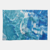 Blauw Blauwgroen wit Abstract acryl Theedoek (Horizontaal)