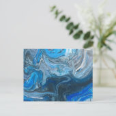 Blauw Blauwgroen wit Abstract Briefkaart (Staand voorkant)