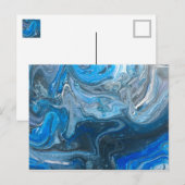 Blauw Blauwgroen wit Abstract Briefkaart (Voorkant / Achterkant)