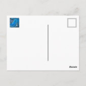 Blauw Blauwgroen wit Abstract Briefkaart (Achterkant)