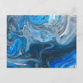 Blauw Blauwgroen wit Abstract Briefkaart