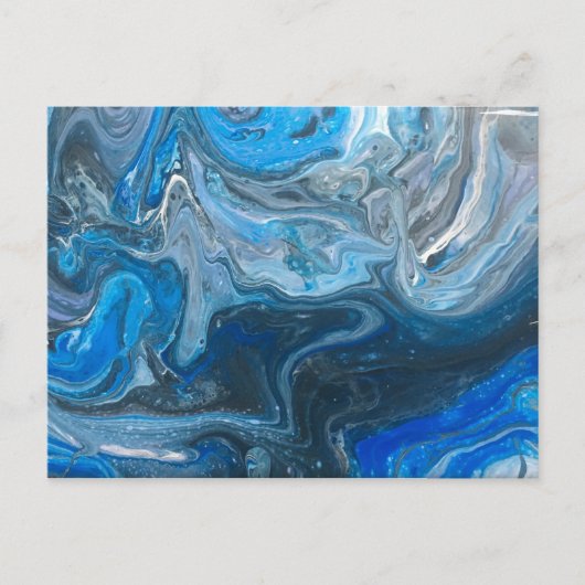 Blauw Blauwgroen wit Abstract Briefkaart (Voorkant)