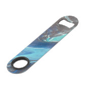 Blauw Blauwgroen Wit Roestvrijstalen Flesopener Speed Flessenopener (Voorkant Gekanteld)