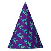 Blauw + Blauwgroen wizard Petten Feesthoedjes (Achterkant)