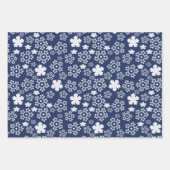 Blauw, Blauwgroen, Zwart & Wit Ster & Sneeuwvlok P Inpakpapier Vel (Voorkant)