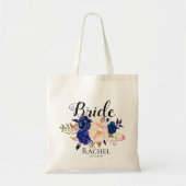  blauw bleekroze bruinbruid huwelijk tote bag (Voorkant)