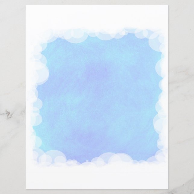 Blauw Blends Wit Bubble Clouds Scrapbook Papier (Voorkant)