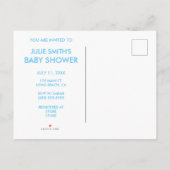 BLAUW BLIJF KALM HET IS EEN BABY SHOWER UITNODIGING BRIEFKAART (Achterkant)