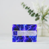 Blauw bliksempatroon visitekaartje (Staand voorkant)
