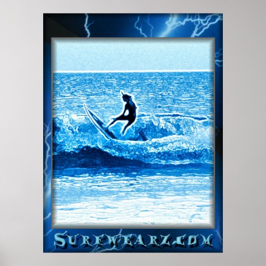 Blauw bliksemPoster Poster (Voorkant)