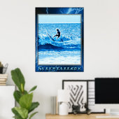 Blauw bliksemPoster Poster (Thuiskantoor)