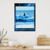 Blauw bliksemPoster Poster (Keuken)