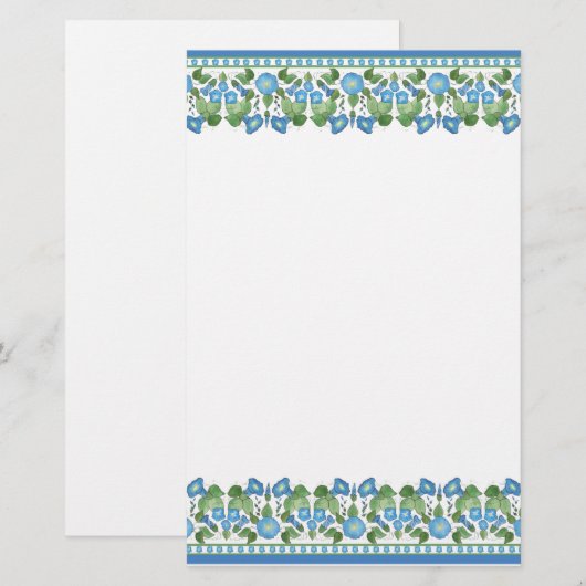  blauw bliksemrandboek briefpapier (Voorkant / Achterkant)