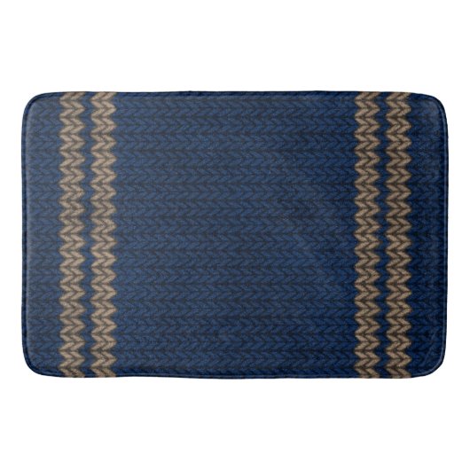 Blauw bliksemvormig Stripe Patroon Badmat (Voorkant)