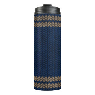 Blauw bliksemvormig Stripe Patroon Thermosbeker